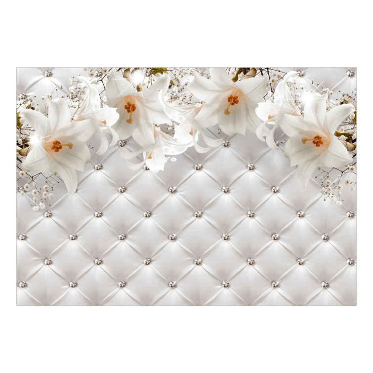 Everly Quinn Peel & Stick Floral Wall Mural Chesterfield And Flowers